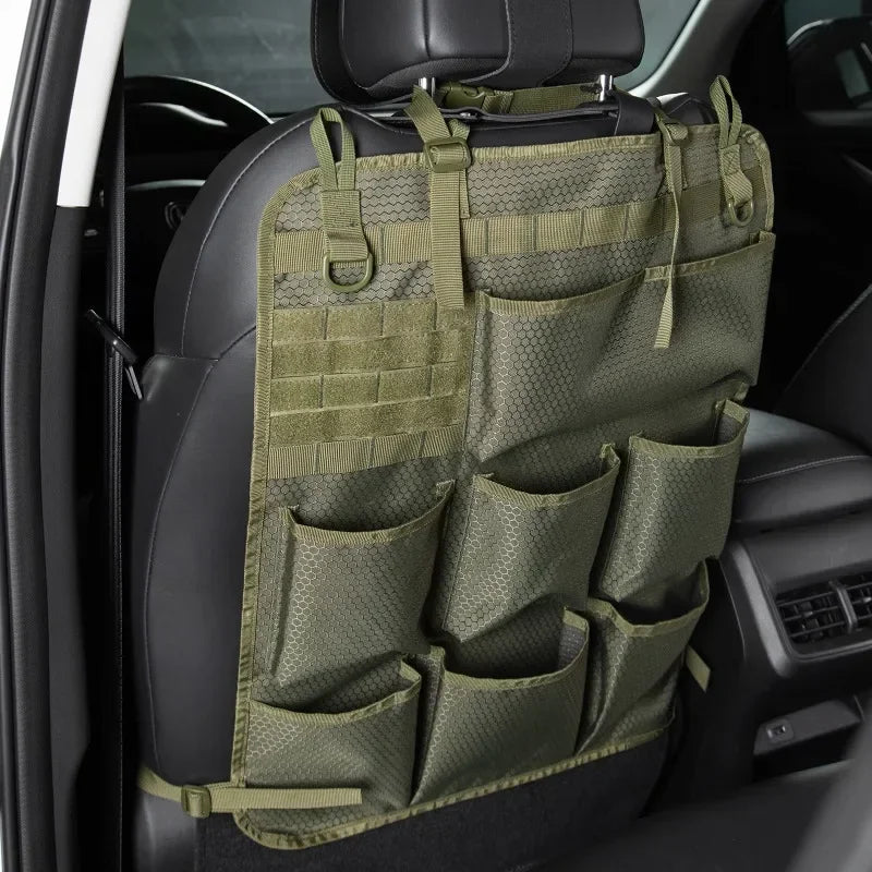 Tactical Camo Car Seat Back Storage Bag – Hanging Organizer Pocket for Interior Accessories