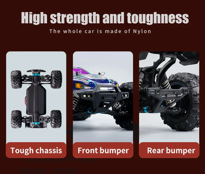 ZWN 1:16 4WD RC Monster Truck – 70KM/H High-Speed Drift Remote Control Car with LED for Kids, vs Wltoys 144001