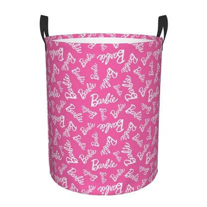 Custom Barbie Logo Laundry Basket – Collapsible Large Capacity Clothes Storage Bin, Disney Baby Hamper