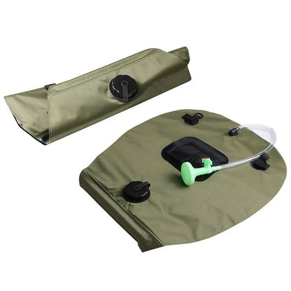 Portable 20L Outdoor Solar Camping Shower Bag - Heating Bathing Water Storage with Hose and Switchable Shower Head for Hiking and Camping