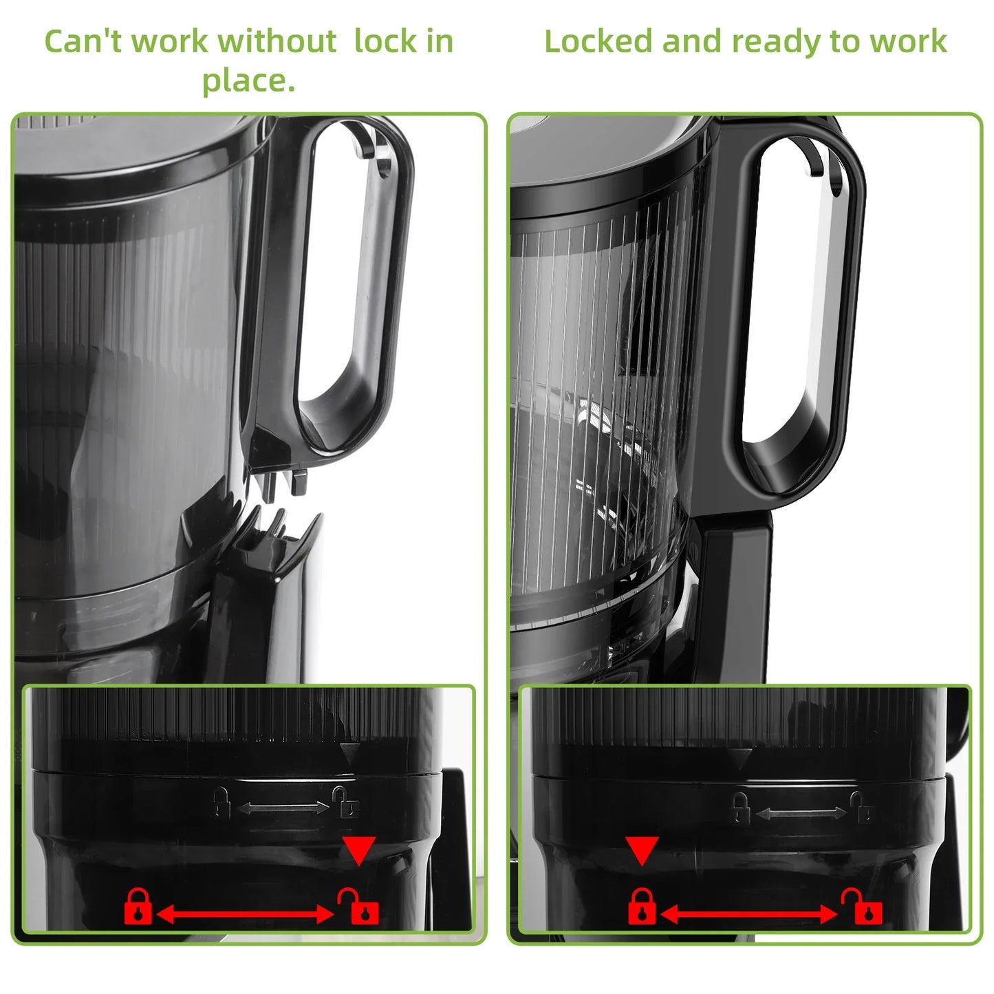 BioloMix Cold Press Juicer — 130mm Feed Chute, Whole Fruit & Vegetable Slow Masticating Juicer, High Yield BPA-Free