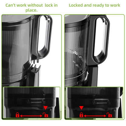 BioloMix Cold Press Juicer — 130mm Feed Chute, Whole Fruit & Vegetable Slow Masticating Juicer, High Yield BPA-Free
