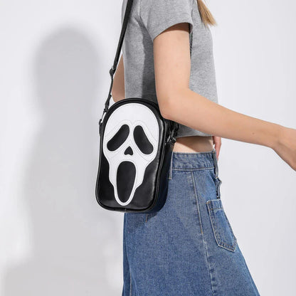 Halloween Ghost Crossbody Bag — Skull Shoulder Bag for Women & Girls, Y2K Punk Hiphop Skeleton Handbag