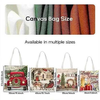 Classic Canvas Tote Bag - Large Capacity Double-Sided Print Shoulder Shopping Bag