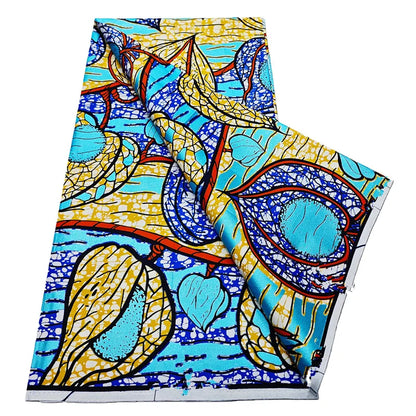 African Real Wax Print Fabric - 6 Yards 100% Cotton Ghana Ankara Loincloth Material