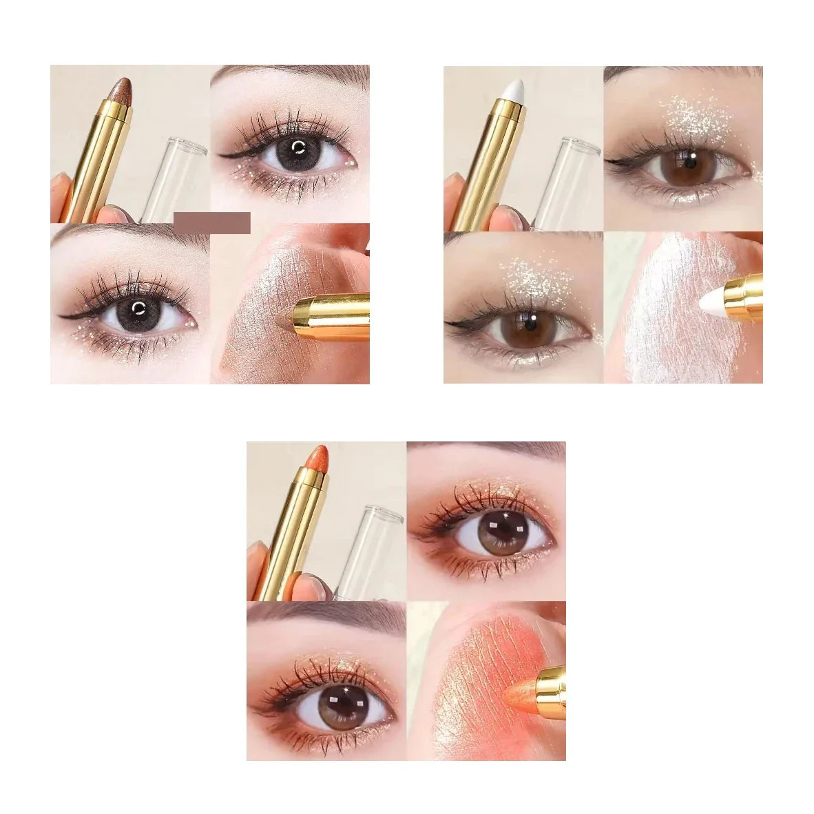 Double-Sided Eyeshadow Stick & Highlighter Pen – Pearly Glitter & Matte Finish Brightening Makeup Tool