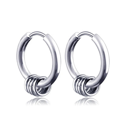 Long Hanging Cross & Leaf Hoop Earrings – Vintage Stainless Steel Hip Hop Unisex Jewelry Accessories
