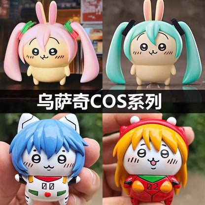 Bandai Neon Genesis Evangelion Anime Action Figures — Rei Ayanami & Asuka Usagi Series Figurines Car Decor Toy Gifts