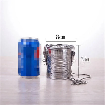 304 Stainless Steel Round Hole Seasoning Bag — Spice, Gravy & Soup Strainer Basket for Brine, Hot Pot, and Slag Separation