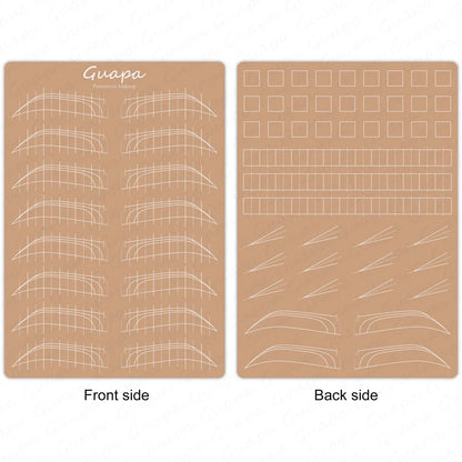 Silicone Practice Skin for Permanent Makeup — Double-Sided Latex Sheet with Brows Design for Hair Stroke Training