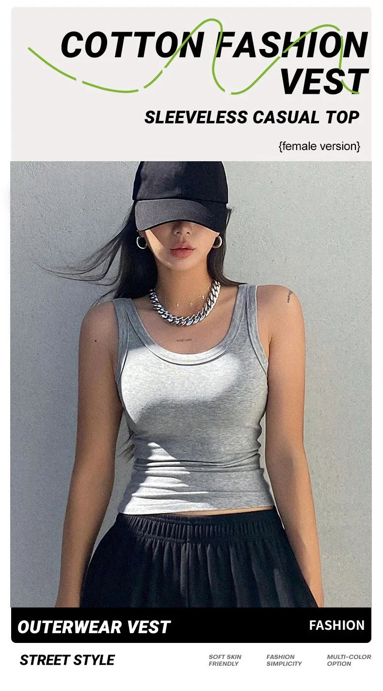 Women’s Camisole Tank Top – Soft Knit Sleeveless Summer Shirt, Tight & Sexy Outerwear Layer