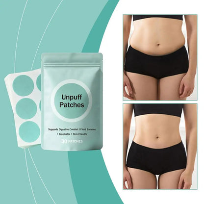30 Patch Unpuff Digestive Support Patches – Appetite Control & Fluid Balance Breathable Wellness Patches