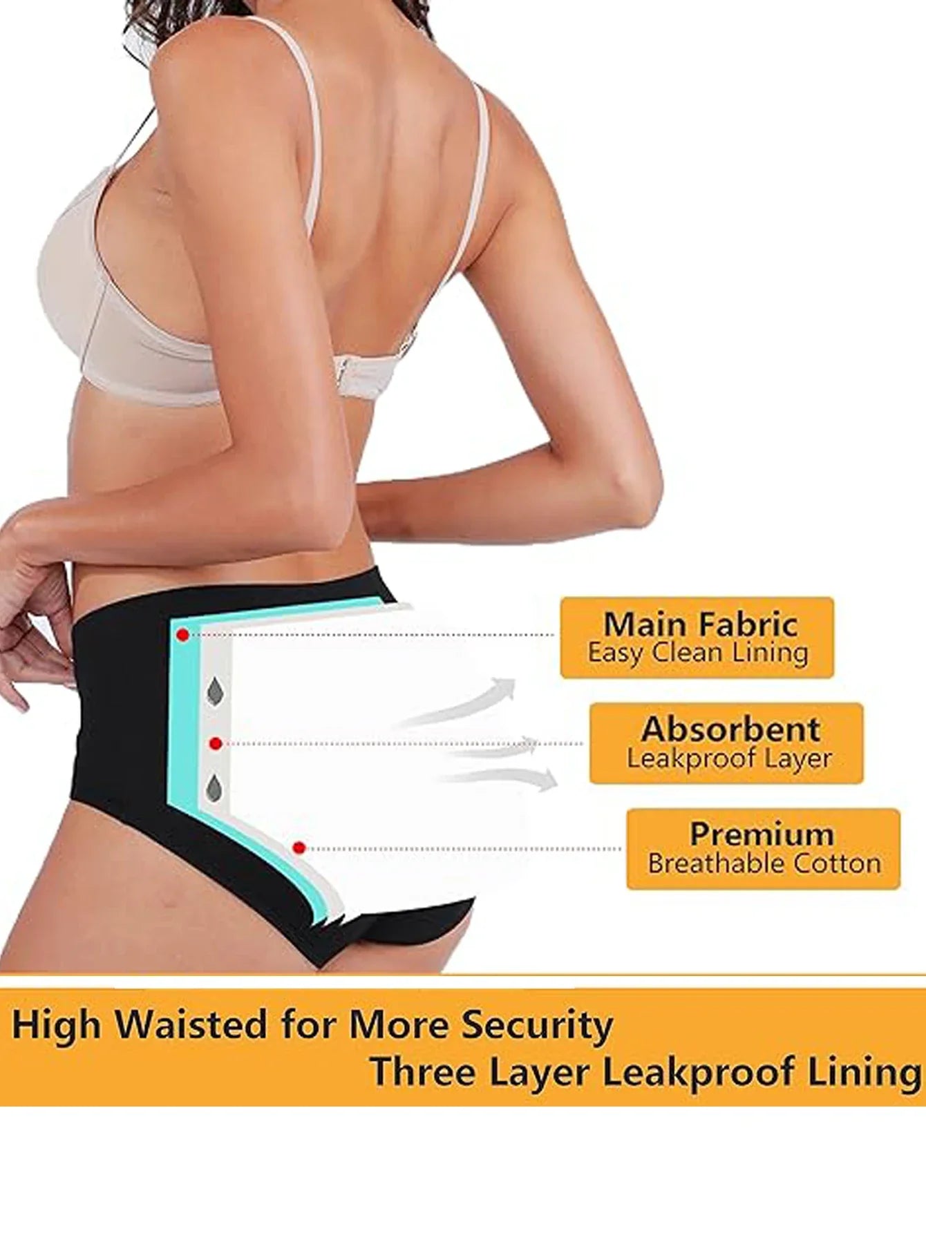 5Pcs Women’s Protective Cotton Menstrual Panties | Breathable Leakproof Briefs & Postpartum Underwear