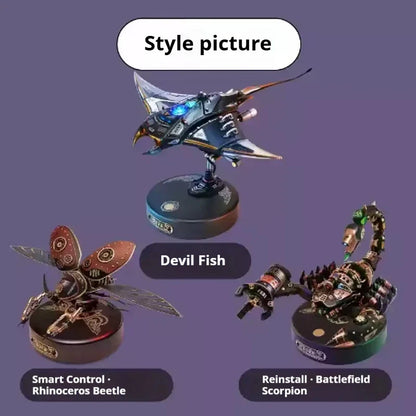 Mechanical Species Manta Ray Model – Trendy Assembly Figurine Toy, Boys’ Valentine’s Day Gift