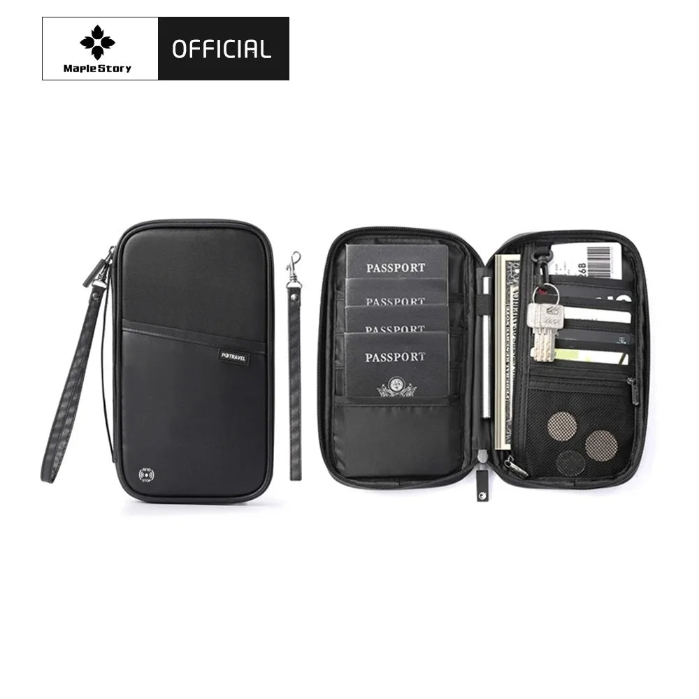 RFID Blocking Family Passport Wallet – Multi-Functional Travel Document Organizer Bag