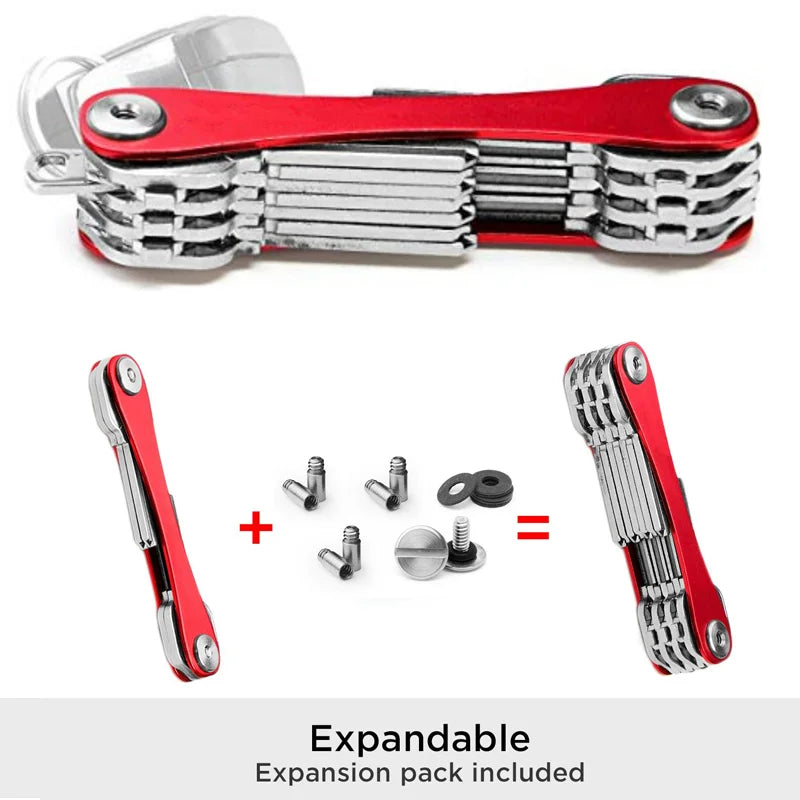 EDC Key Holder & Organizer – Key Carrier with Ring Attachment Loop, Smart Keychain Accessories