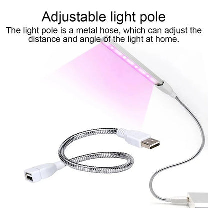 USB 5V Full Spectrum LED Grow Light with Flexible Hose for Indoor Plants, Greenhouse, Seedlings, and Hydroponics