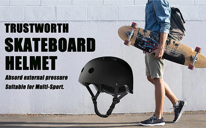 Skateboard Helmet for Adults & Kids – Skate Helmet for Youth, Adult Skateboarding & Scooter Safety Helmet for Skating