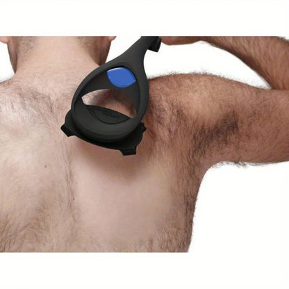 Painless 2-in-1 Back Shaver & Facial Hair Trimmer – Foldable Handle Razor for Men’s Body Grooming & Back Hair Removal