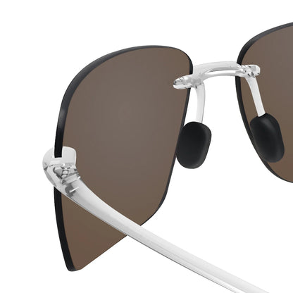 JULI Polarized Classic Sports Rimless Sunglasses – Ultralight Rectangle Frame for Men, Ideal for Fishing, Driving, UV400 Protection, Model MJ8009