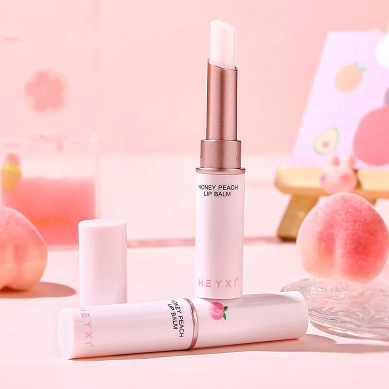 Honey Peach Color-Changing Lip Balm & Lipstick – Hydrating Lip Plumper, Moisturizing & Nourishing Beauty Care Cosmetics for Soft Smooth Lips