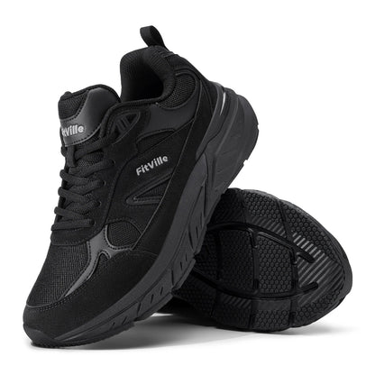 FitVille Wide Width Men’s Walking Shoes – Arch Support Sneakers for Flat Feet, Heel Pain & Plantar Fasciitis Relief