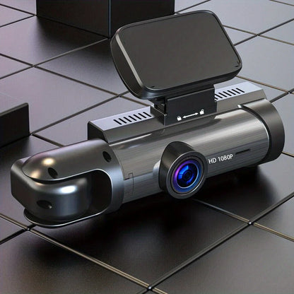 1080P WiFi Dual Camera Dash Cam — Front & Inside Car DVR with IR Night Vision, Loop Recording & Wide-Angle Lens