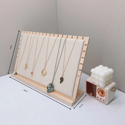 Creative Solid Wooden Necklace Display Frame – Pendant Support Jewelry Display Stand