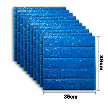 10pcs 3D Foam Wall Stickers – Self-Adhesive Waterproof Peel-and-Stick Brick Wallpaper for Interior Decoration