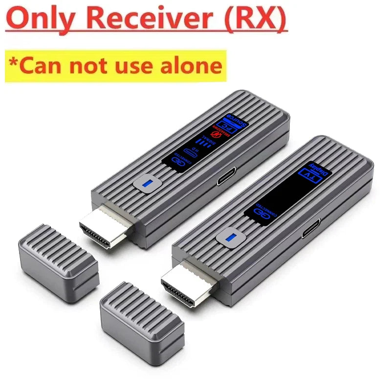 Wireless HDMI Video Transmitter & Receiver Extender Kit – TV Stick Dongle Adapter for PC, Camera, Laptop to Projector, Monitor & TV