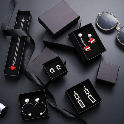 24pcs Jewelry Gift Boxes - 9x9x3cm Velvet Sponge Travel Organizer Cases for Rings Earrings Necklace Storage
