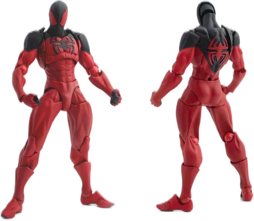 Mess Toys Scarlet Spider Action Figure – Kaine Parker Black Suit Symbiote Anime Collectible Toy Gift