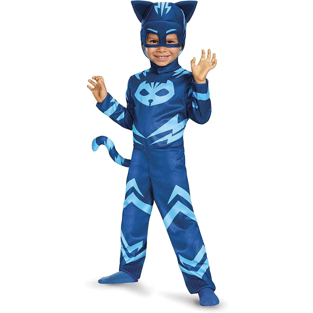 Kids Anime Hero Blue Pajama Costume with Mask – Boys Girls Cosplay Outfit for Halloween, Birthday Party & Dress Up