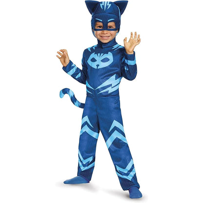 Kids Anime Hero Blue Pajama Costume with Mask – Boys Girls Cosplay Outfit for Halloween, Birthday Party & Dress Up