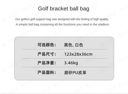 PLAYEAGLE Golf Stand Bag — Lightweight PU Leather Golf Bag with Stand, Multifunctional Golf Rack Bag for Men