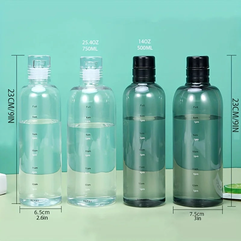 Simple Water Bottle with Time Scale - Leak-Proof Seal for Tour, Outdoor Sports, Travel, School Water Bottles for Girls, Milk, Juice
