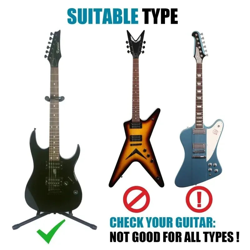 Vertical Foldable Guitar Stand — Adjustable Instrument Display for Ukulele, Bass, Classical & Electric Guitars
