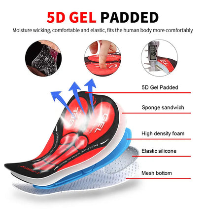 X-TIGER Men’s Cycling Underwear Shorts – 5D Gel Pad, Breathable Non-Slip Bike Shorts for MTB & Road Cycling