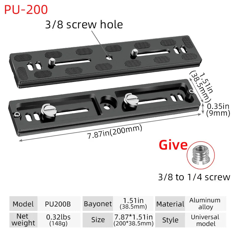 BEXIN Universal Aluminum Alloy Quick Release Plate – 1/4" Screw Tripod Mount Adapter for Arca Swiss & Benro Ball Head Cameras