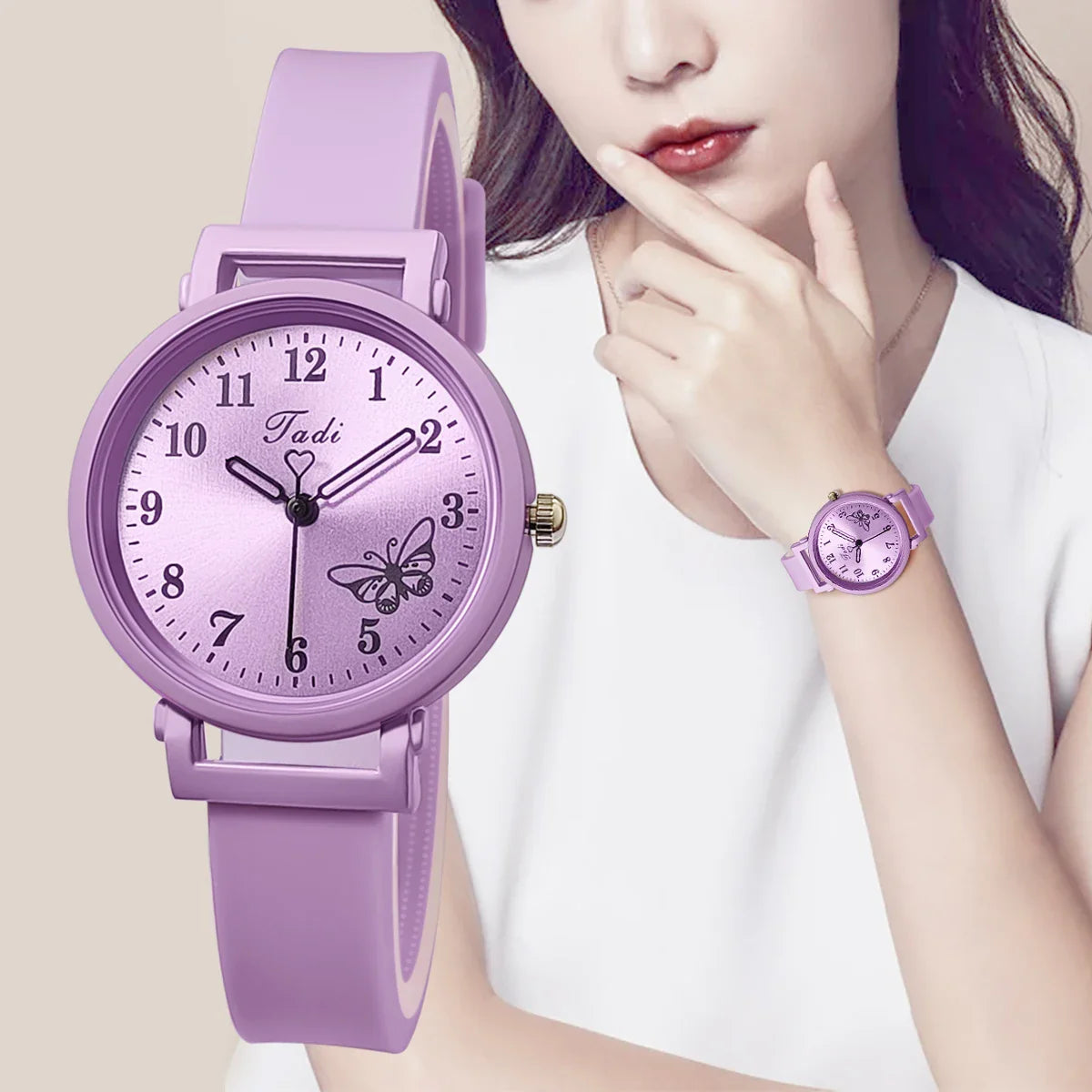 Women’s Silicone Strap Quartz Watch – Casual Wristwatch Gift for Ladies