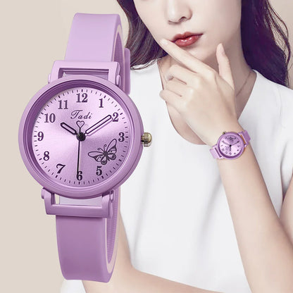 Women’s Silicone Strap Quartz Watch – Casual Wristwatch Gift for Ladies