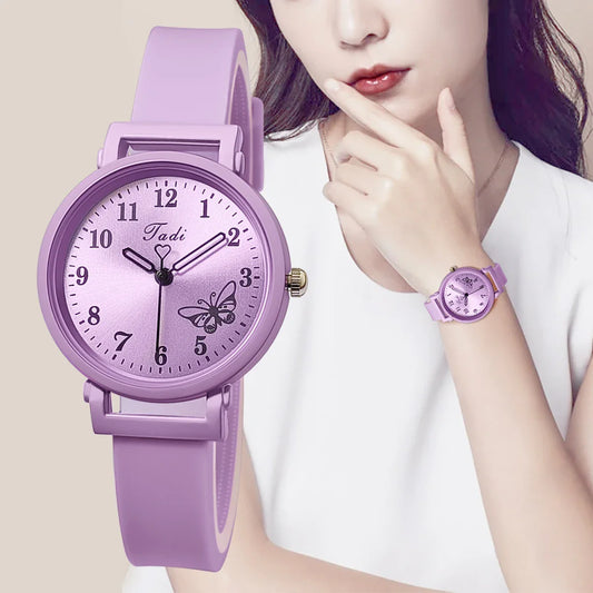 Women’s Silicone Strap Quartz Watch – Casual Wristwatch Gift for Ladies