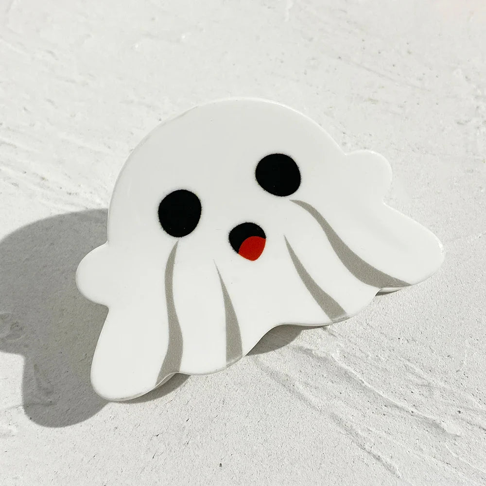 AENSOA Halloween Hairpin | Pumpkin, Skull, Butterfly & Ghost Acrylic Shark Clip for Women
