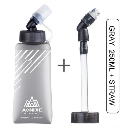 AONIJIE Soft Flask Water Bottle — 250ml/500ml Folding, Collapsible, TPU BPA-Free for Running Hydration Packs, Waist Bags & Vests (SD09/SD10)
