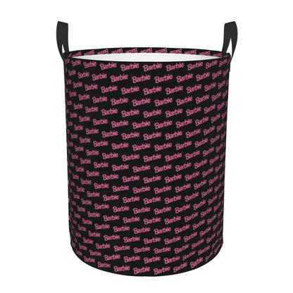Custom Barbie Logo Laundry Basket – Collapsible Large Capacity Clothes Storage Bin, Disney Baby Hamper