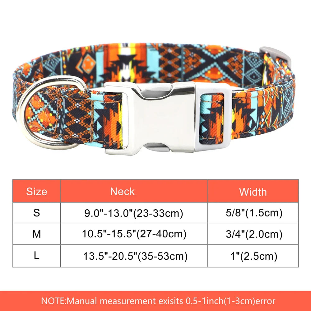 Adjustable Nylon Dog & Cat Collar – Personalized ID Collar with Engraved Name Buckle, Anti-Lost for Small, Medium & Large Pets