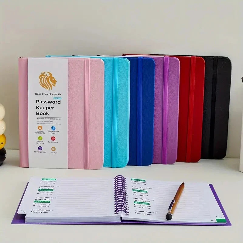 4-Password Book with Alphabetical Tabs – Internet Address & Password Keeper Logbook for Organized Note Keeping