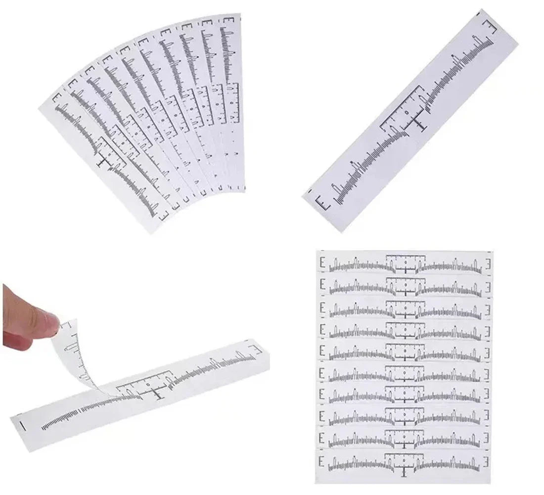 20/50/100pcs Disposable Tattoo Eyebrow Ruler Stickers — Microblading Measurement Tools for Permanent Makeup