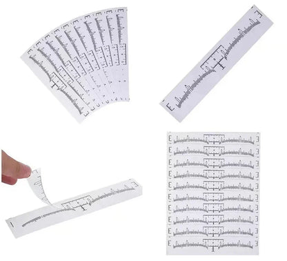 20/50/100pcs Disposable Tattoo Eyebrow Ruler Stickers — Microblading Measurement Tools for Permanent Makeup