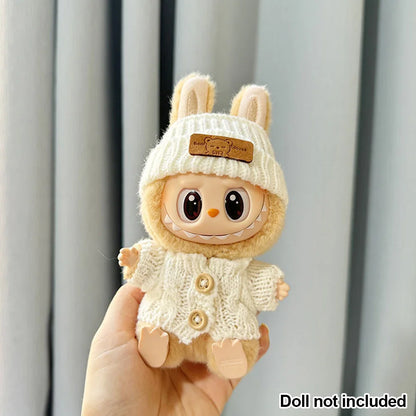 17cm Labubu Doll Clothes — Fashion Hoodies with Color Matching | Doll Accessories & Stylish Outfit